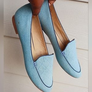 Quilted Denim Talbots loafers